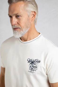Weird Fish T-Shirts|Marlin Eco Back Print T-Shirt Dusty White
