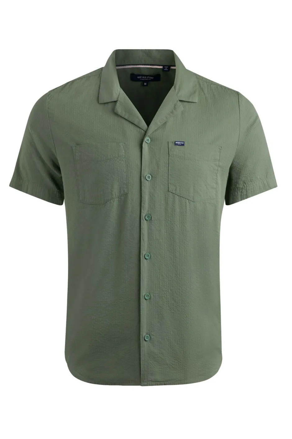 Weird Fish Shirts|Maxwell Seersucker Shirt Army Green