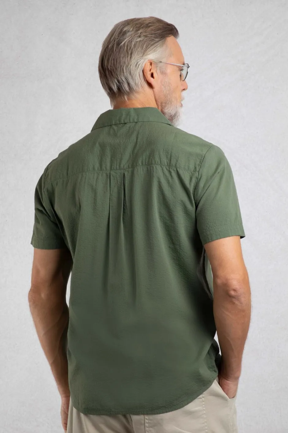 Weird Fish Shirts|Maxwell Seersucker Shirt Army Green