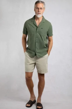 Weird Fish Shirts|Maxwell Seersucker Shirt Army Green