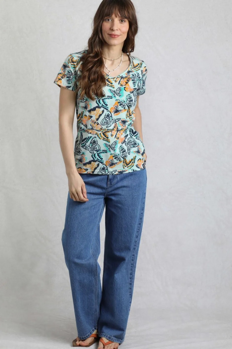 Weird Fish Tunics|Tops & T-Shirts|Merica Organic Cotton Printed Jersey T-Shirt Seafoam