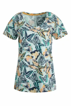 Weird Fish Tunics|Tops & T-Shirts|Merica Organic Cotton Printed Jersey T-Shirt Seafoam