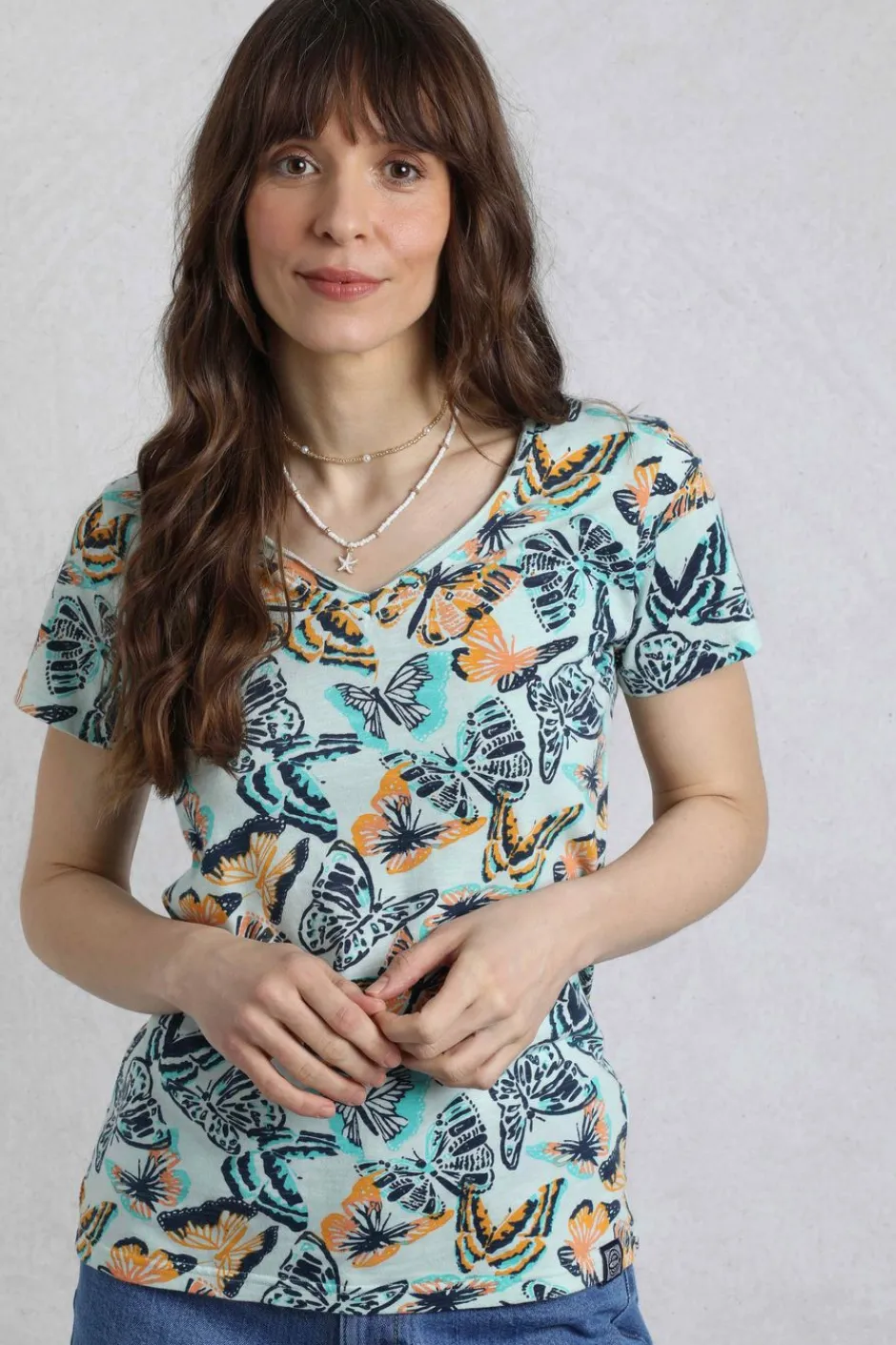 Weird Fish Tunics|Tops & T-Shirts|Merica Organic Cotton Printed Jersey T-Shirt Seafoam