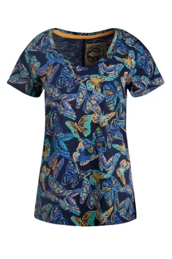 Weird Fish Tunics|Tops & T-Shirts|Merica Organic Cotton Printed Jersey T-Shirt Dark Blue
