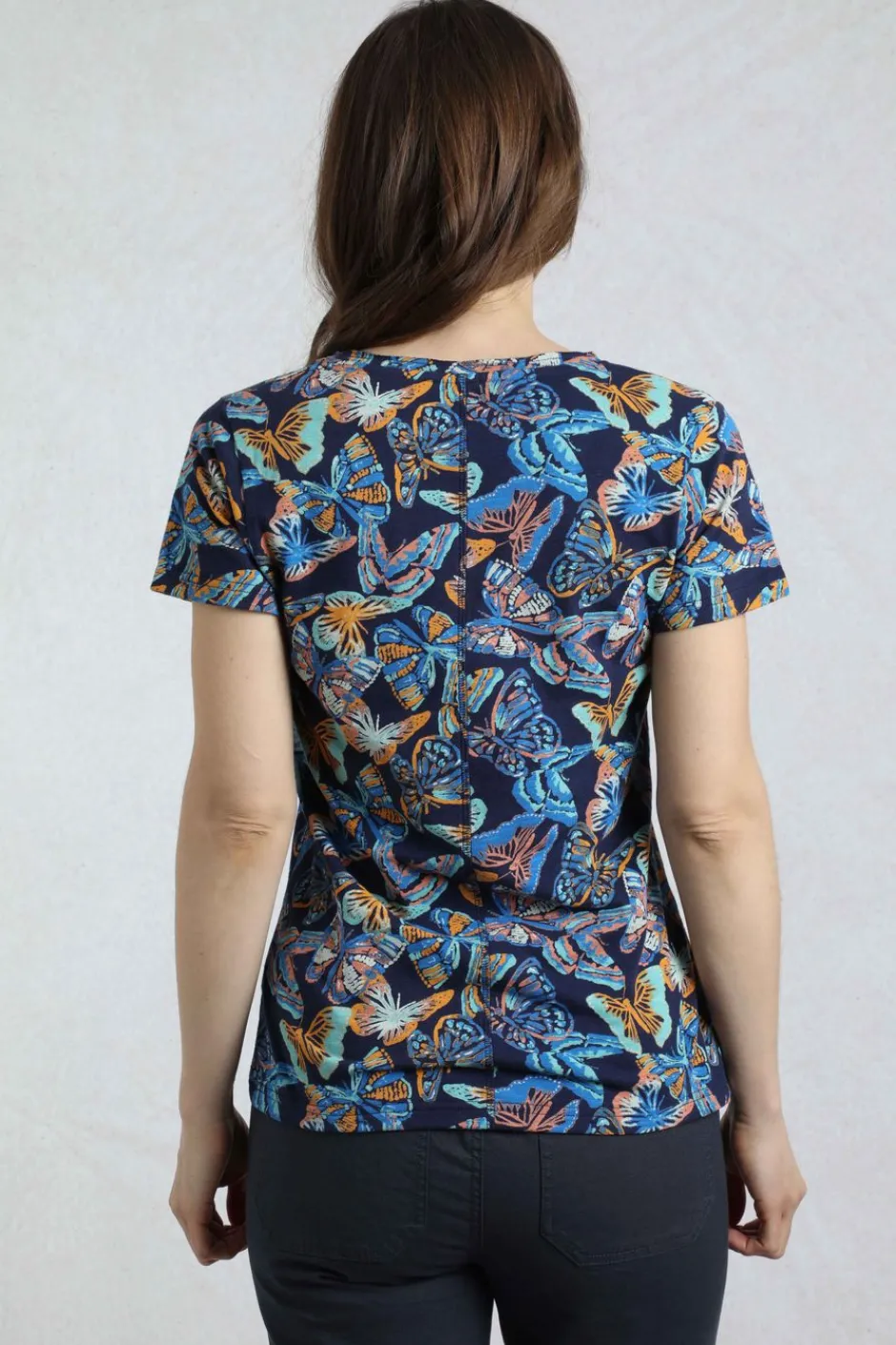 Weird Fish Tunics|Tops & T-Shirts|Merica Organic Cotton Printed Jersey T-Shirt Dark Blue