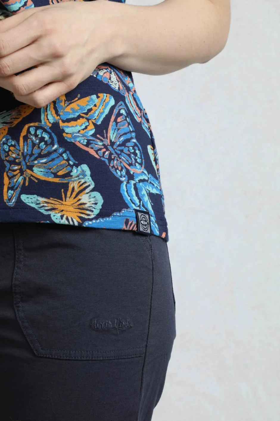 Weird Fish Tunics|Tops & T-Shirts|Merica Organic Cotton Printed Jersey T-Shirt Dark Blue