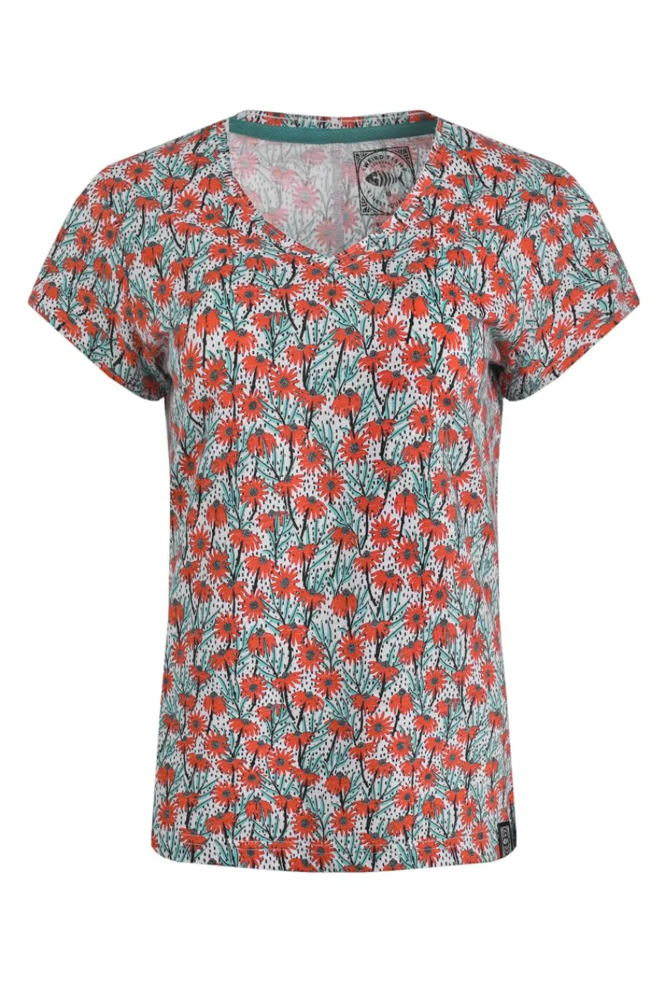 Weird Fish Tunics|Tops & T-Shirts|Merica Organic Cotton Printed Jersey T-Shirt Rouge