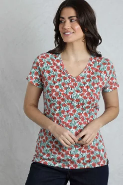 Weird Fish Tunics|Tops & T-Shirts|Merica Organic Cotton Printed Jersey T-Shirt Rouge