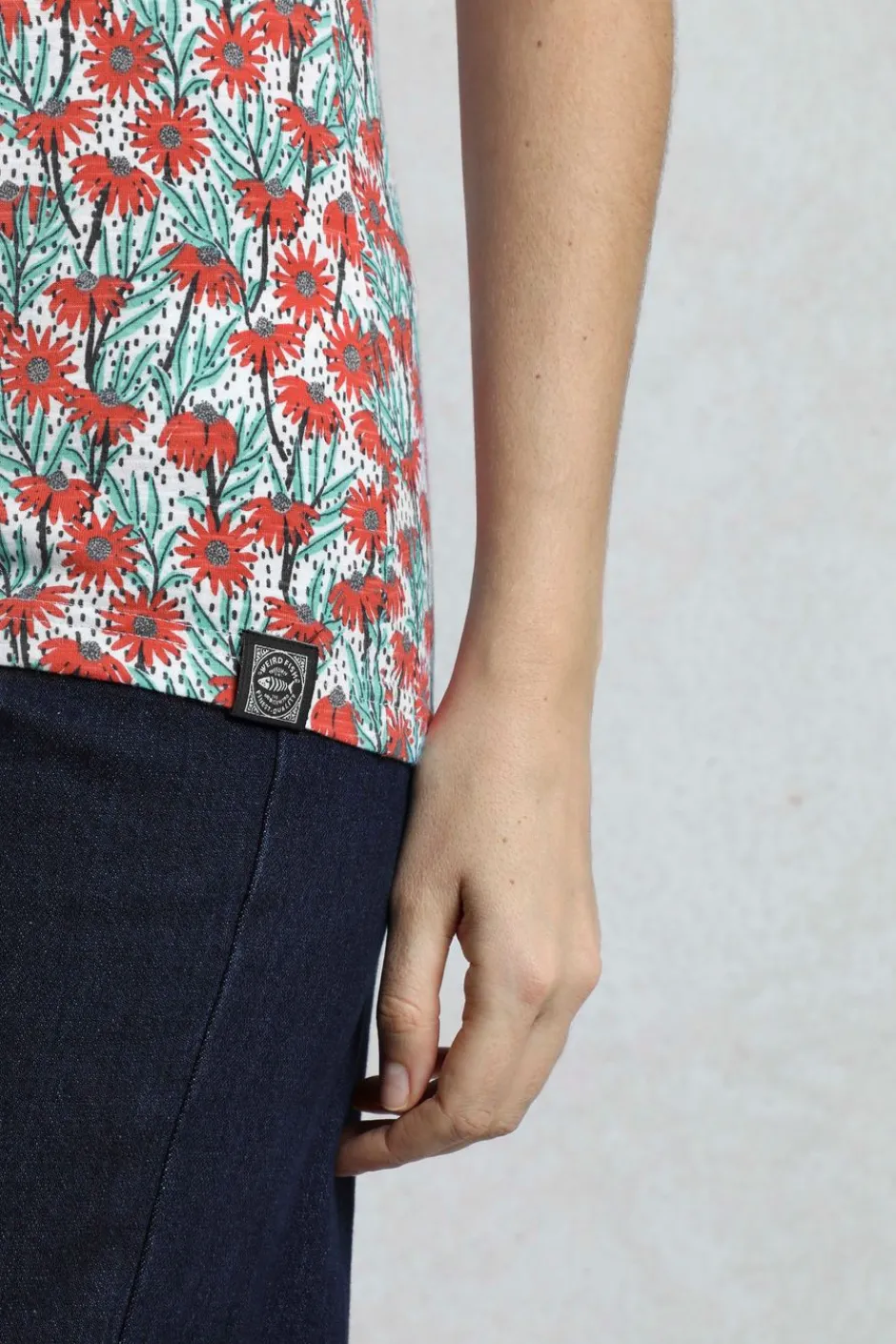Weird Fish Tunics|Tops & T-Shirts|Merica Organic Cotton Printed Jersey T-Shirt Rouge