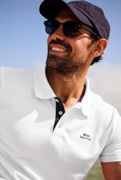 Weird Fish Polo & Rugby Shirts|Miles Organic Cotton Pique Polo White