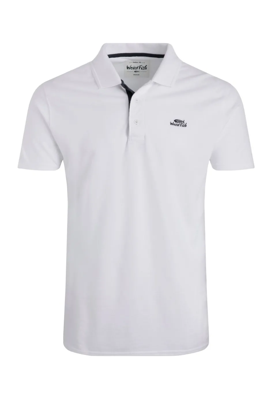 Weird Fish Polo & Rugby Shirts|Miles Organic Cotton Pique Polo White