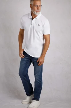 Weird Fish Polo & Rugby Shirts|Miles Organic Cotton Pique Polo White