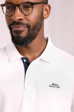 Weird Fish Polo & Rugby Shirts|Miles Organic Cotton Pique Polo White