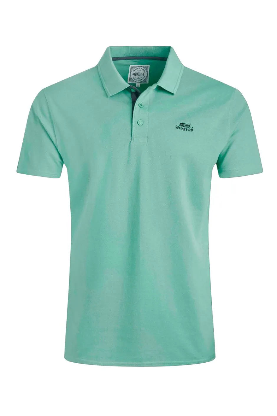 Weird Fish Polo & Rugby Shirts|Miles Organic Cotton Pique Polo Aqua Marine