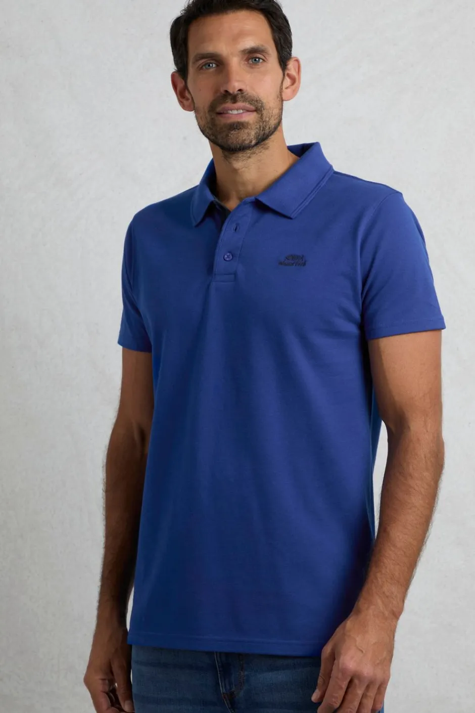 Weird Fish Polo & Rugby Shirts|Miles Organic Cotton Pique Polo Cobalt Blue