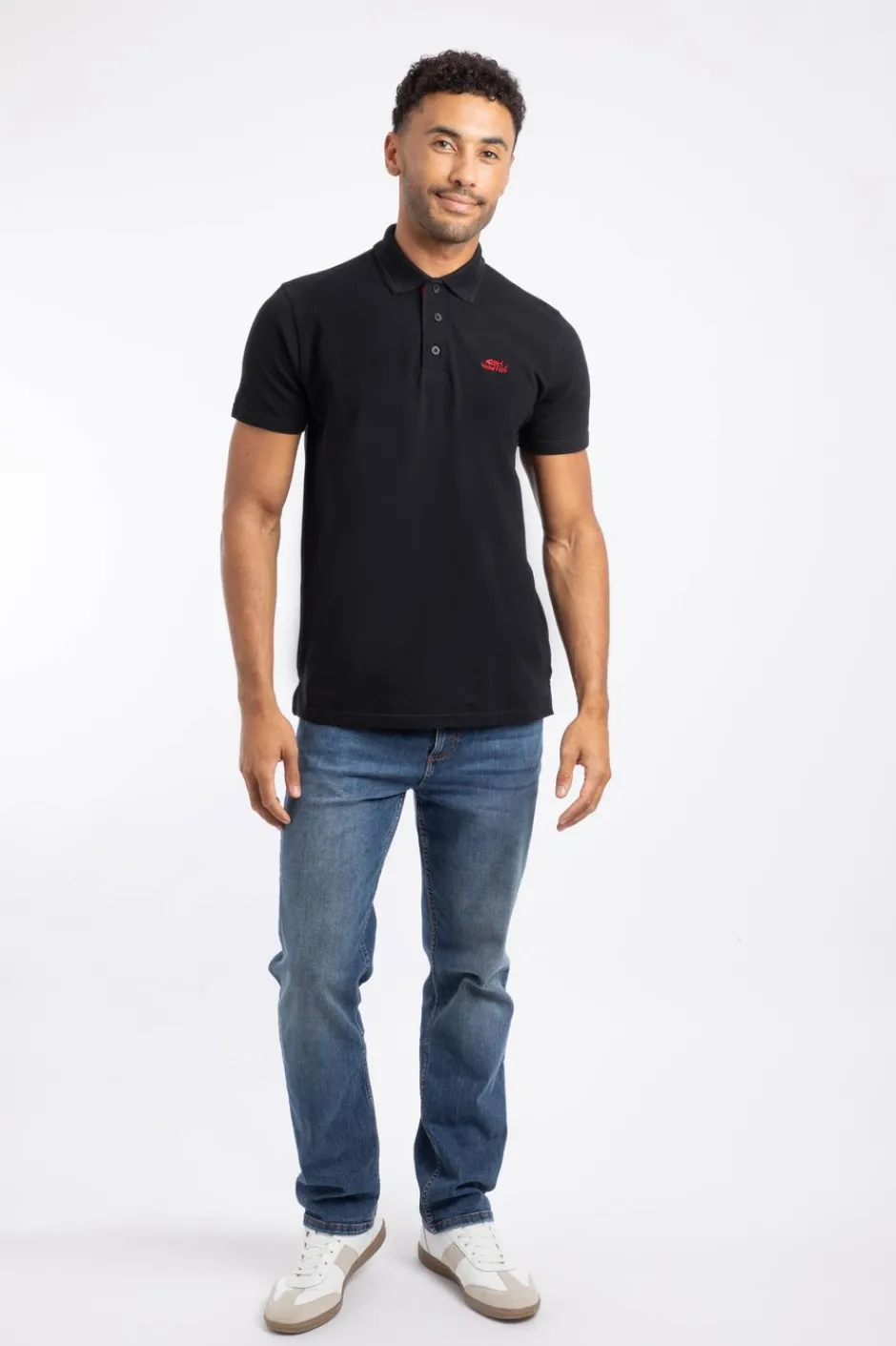 Weird Fish Polo & Rugby Shirts|Miles Organic Cotton Pique Polo Black