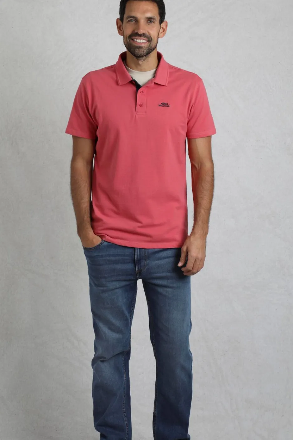 Weird Fish Polo & Rugby Shirts|Miles Organic Cotton Pique Polo Dark Pink
