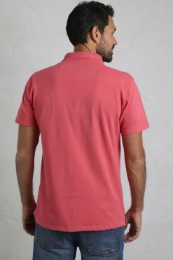 Weird Fish Polo & Rugby Shirts|Miles Organic Cotton Pique Polo Dark Pink