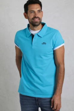 Weird Fish Polo & Rugby Shirts|Miles Organic Cotton Pique Polo Oceano