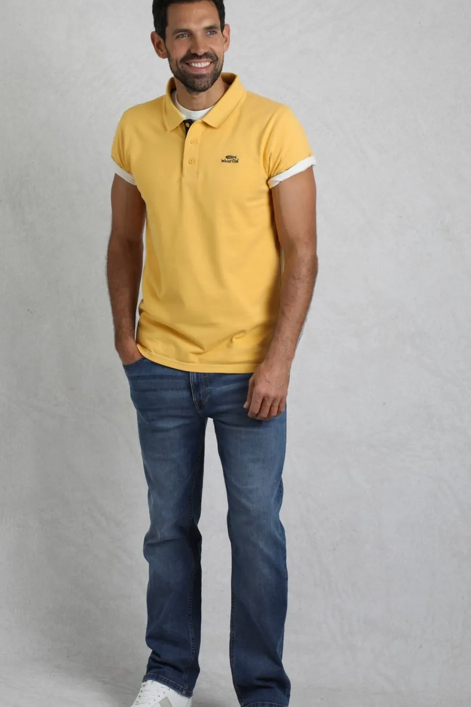 Weird Fish Polo & Rugby Shirts|Miles Organic Cotton Pique Polo Lemon