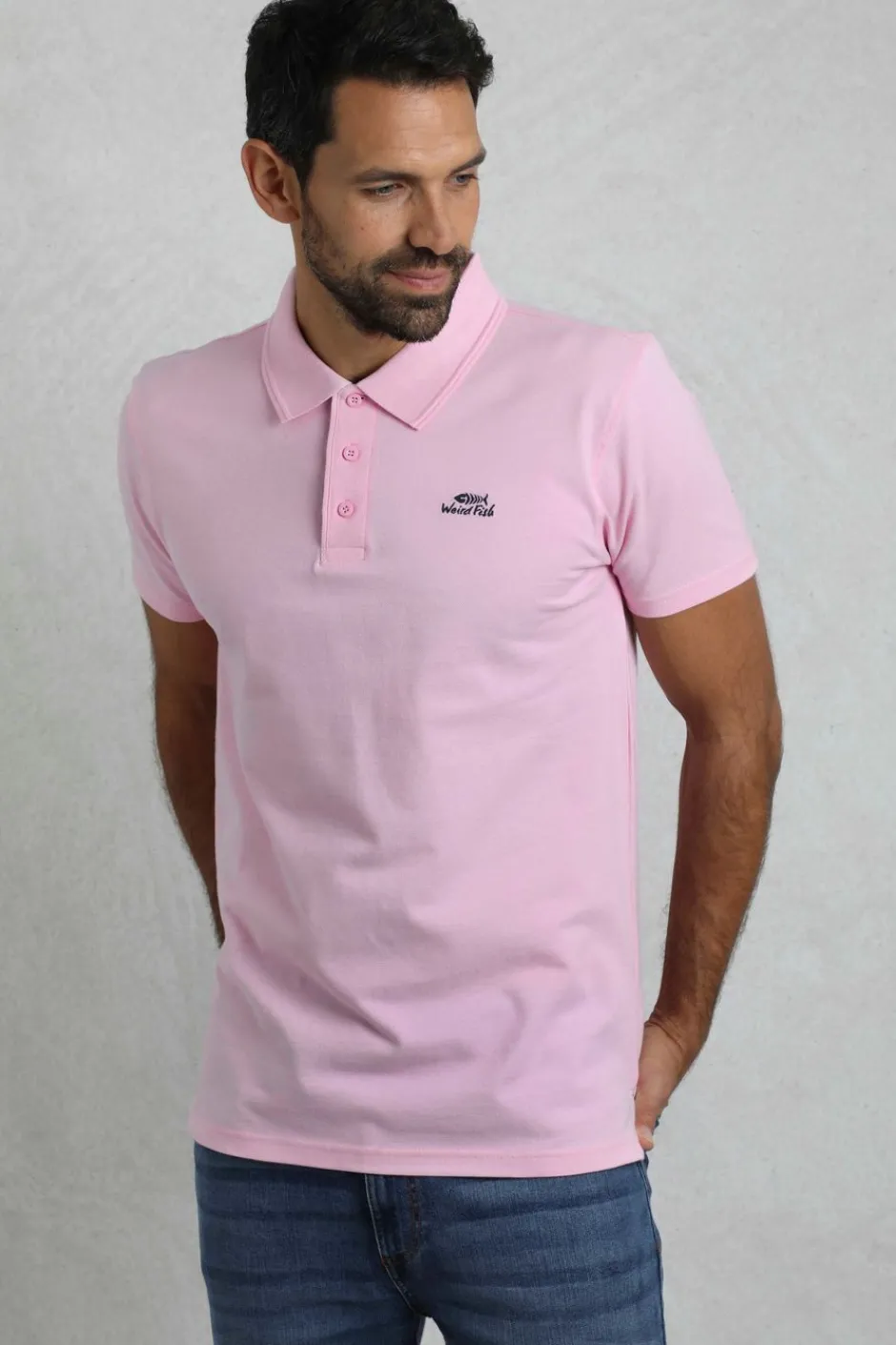 Weird Fish Polo & Rugby Shirts|Miles Organic Cotton Pique Polo Pink