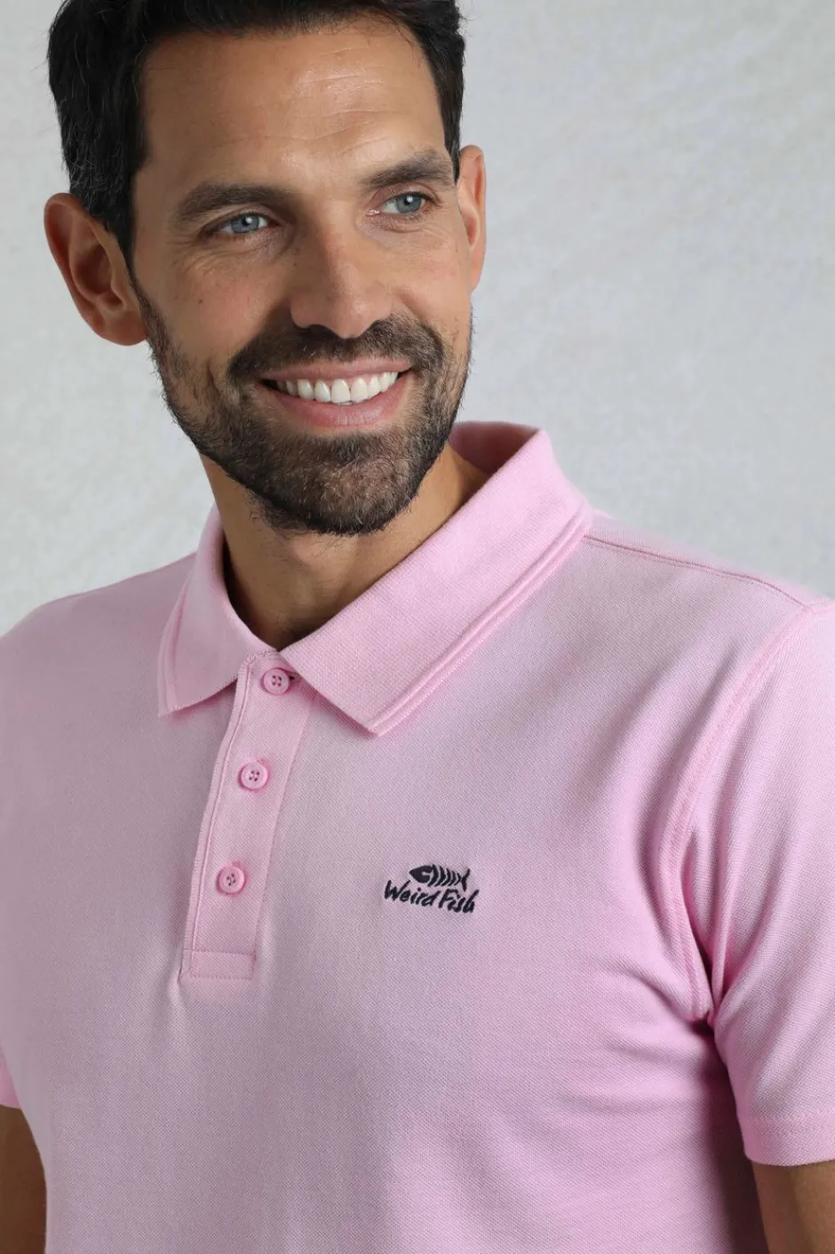 Weird Fish Polo & Rugby Shirts|Miles Organic Cotton Pique Polo Pink