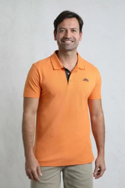 Weird Fish Polo & Rugby Shirts|Miles Organic Cotton Pique Polo Pumpkin