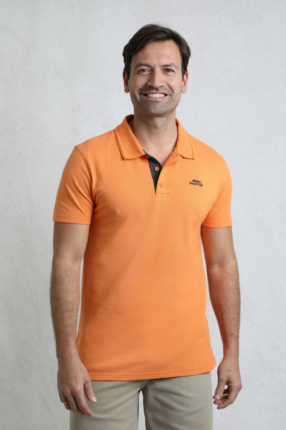 Weird Fish Polo & Rugby Shirts|Miles Organic Cotton Pique Polo Pumpkin