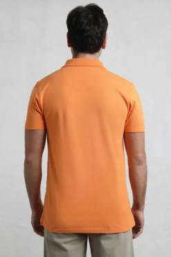 Weird Fish Polo & Rugby Shirts|Miles Organic Cotton Pique Polo Pumpkin
