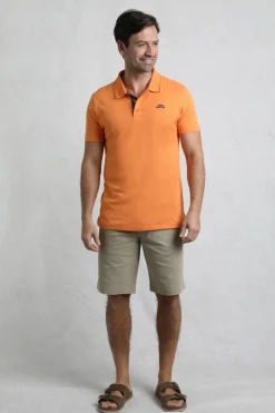 Weird Fish Polo & Rugby Shirts|Miles Organic Cotton Pique Polo Pumpkin