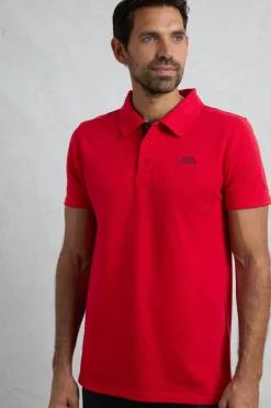 Weird Fish Polo & Rugby Shirts|Miles Organic Cotton Pique Polo Barberry Red Marl