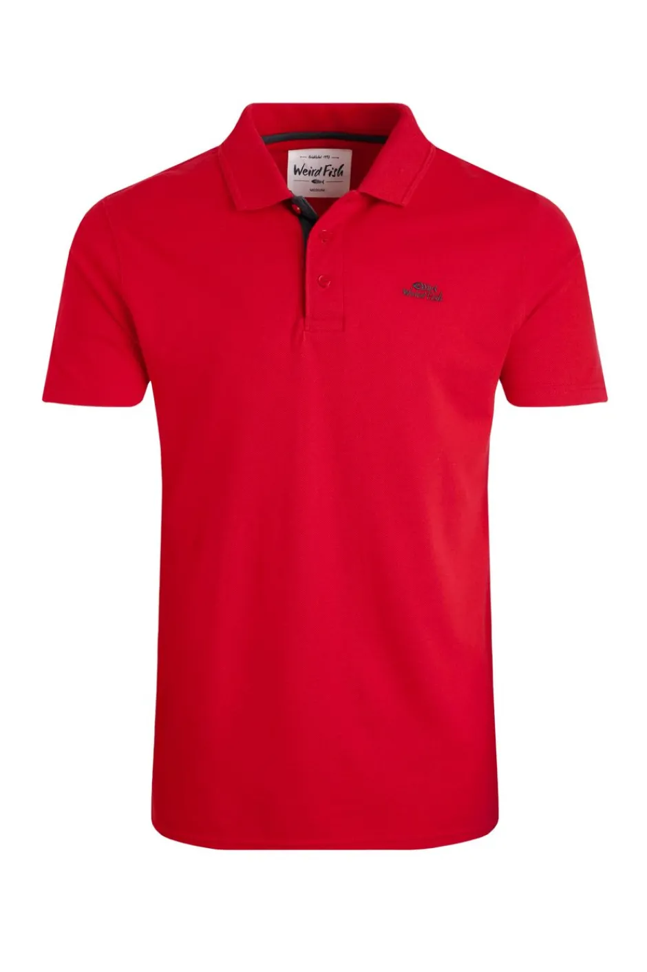 Weird Fish Polo & Rugby Shirts|Miles Organic Cotton Pique Polo Barberry Red Marl