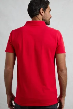 Weird Fish Polo & Rugby Shirts|Miles Organic Cotton Pique Polo Barberry Red Marl