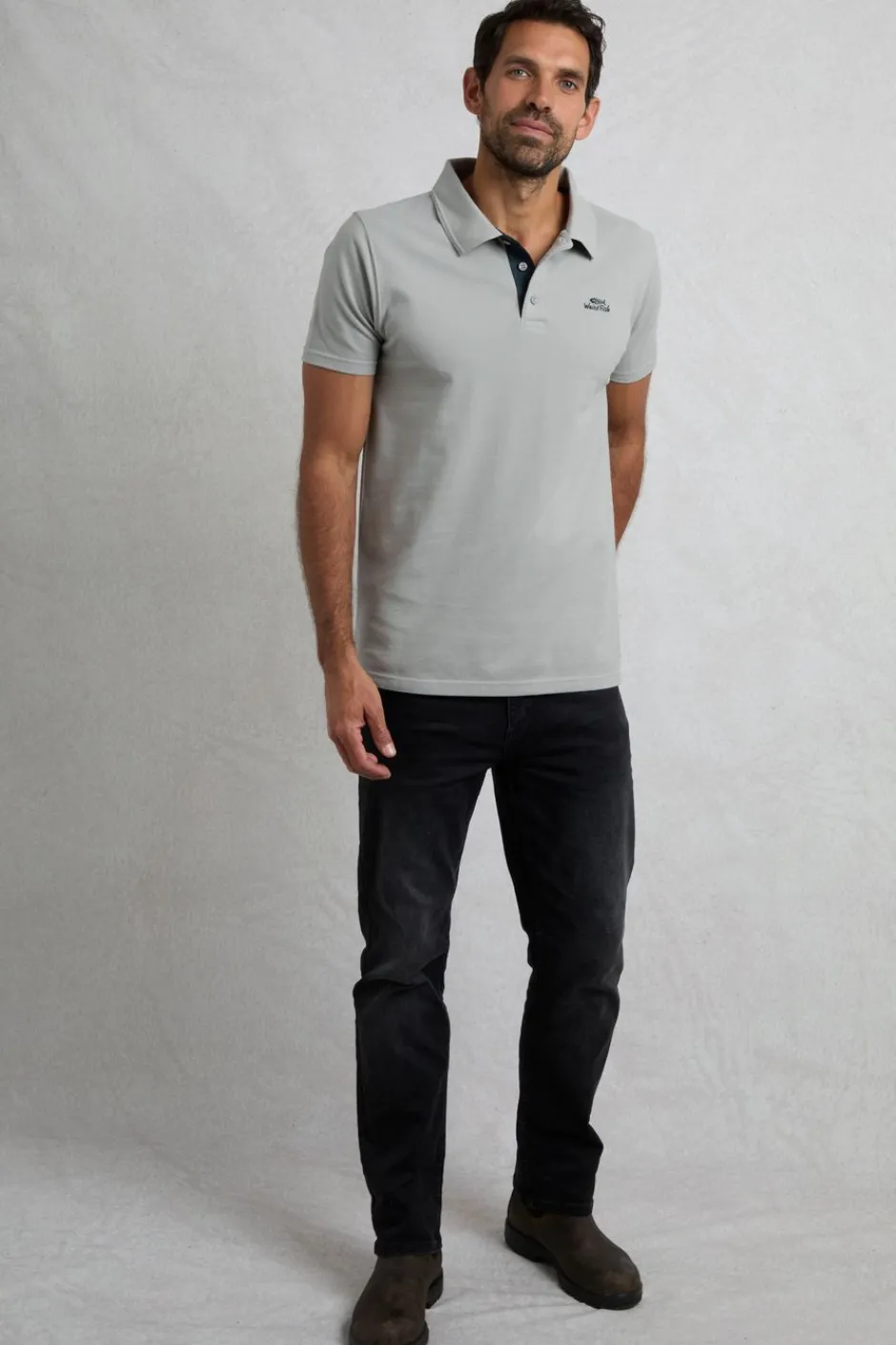 Weird Fish Polo & Rugby Shirts|Miles Organic Cotton Pique Polo Limestone