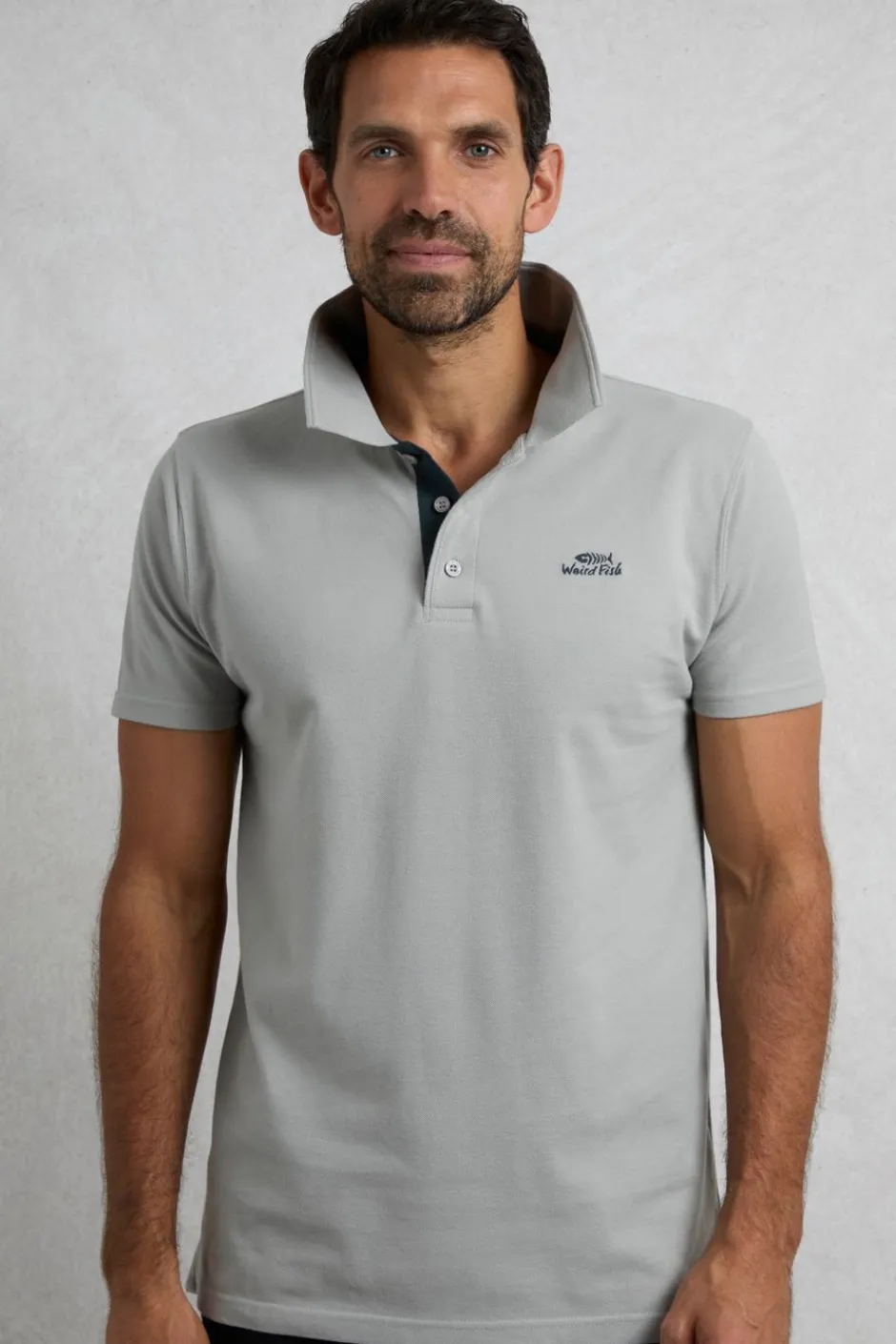 Weird Fish Polo & Rugby Shirts|Miles Organic Cotton Pique Polo Limestone