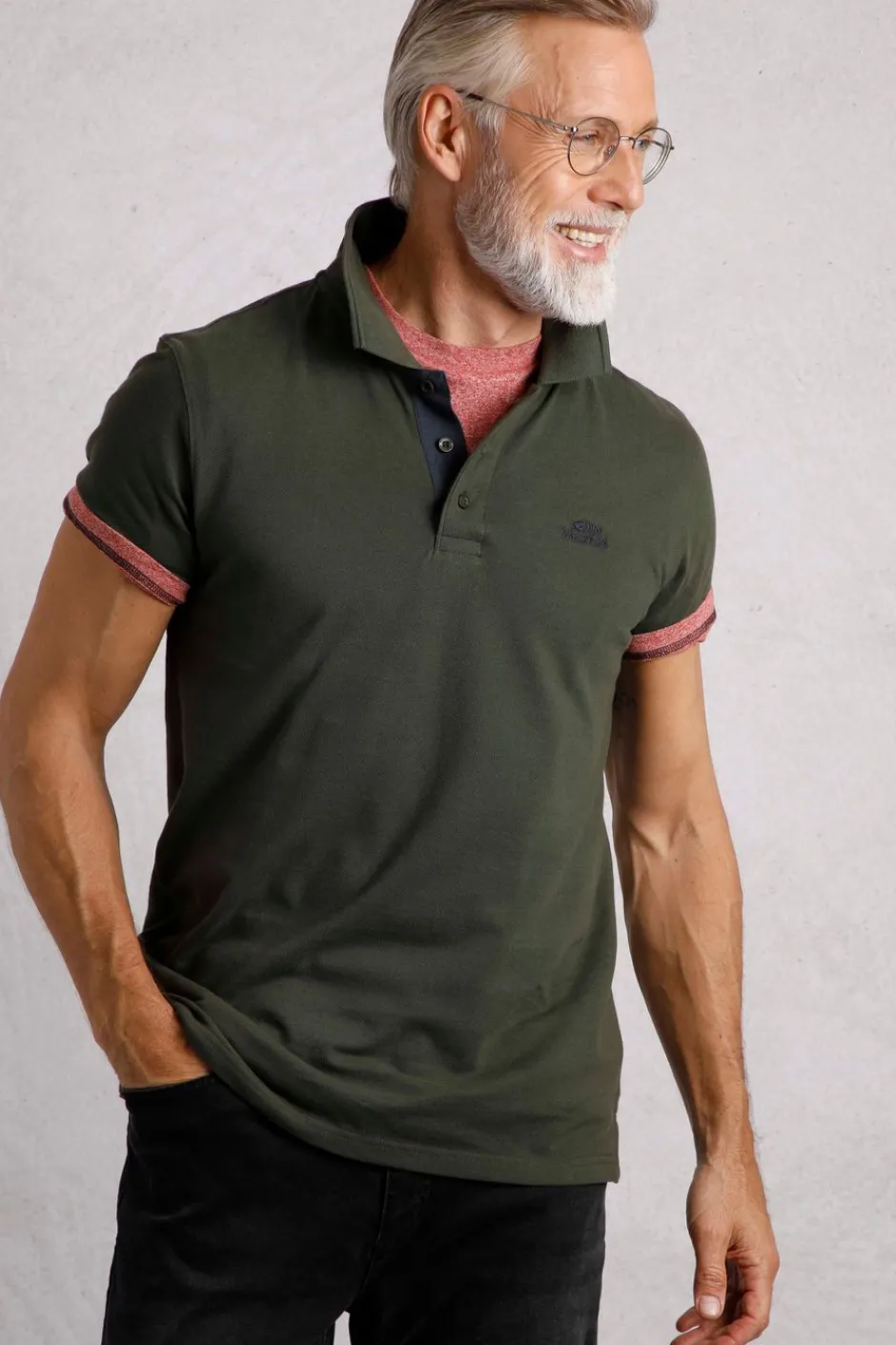 Weird Fish Polo & Rugby Shirts|Miles Organic Cotton Pique Polo Deep Lichen Green