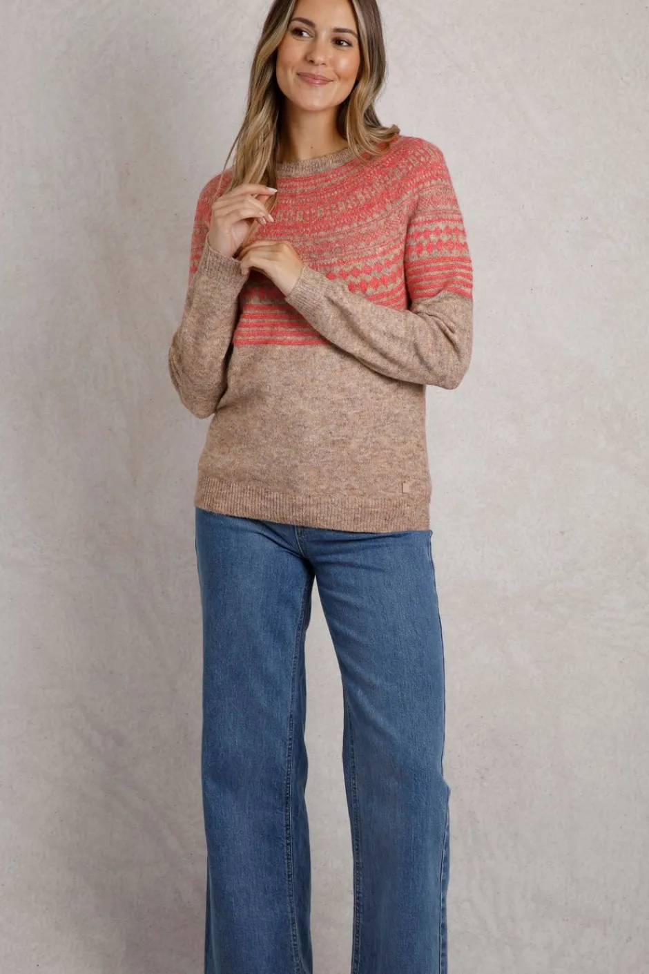 Weird Fish Jumpers & Cardigans|Knitwear|Miska Eco Fair Isle Jumper Ecru