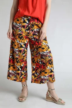 Weird Fish Leggings|Jumpsuits & Playsuits|Mossa Printed Linen Rich Culottes Caramel