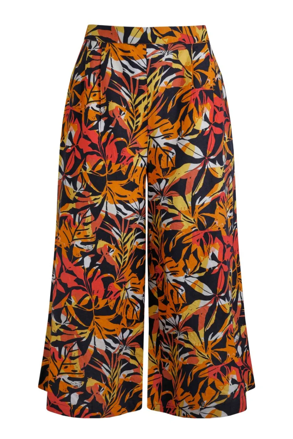 Weird Fish Leggings|Jumpsuits & Playsuits|Mossa Printed Linen Rich Culottes Caramel