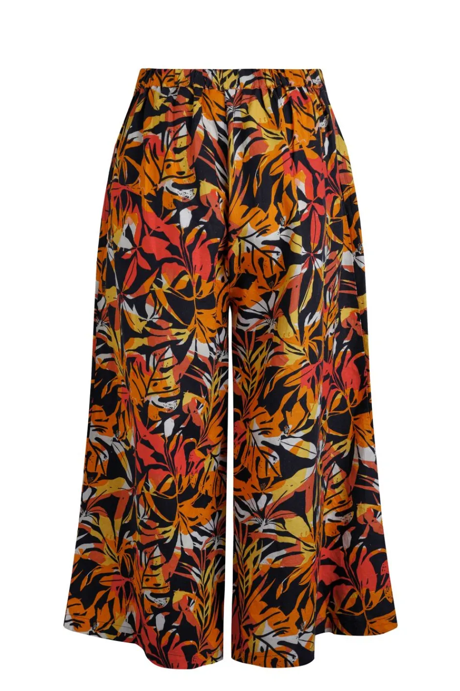 Weird Fish Leggings|Jumpsuits & Playsuits|Mossa Printed Linen Rich Culottes Caramel