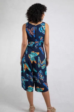 Weird Fish Dresses|Leggings|Nalani LivaEco™ Printed Viscose Jumpsuit Dark Blue