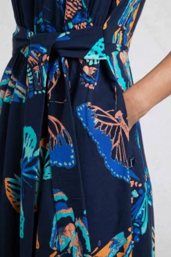 Weird Fish Dresses|Leggings|Nalani LivaEco™ Printed Viscose Jumpsuit Dark Blue