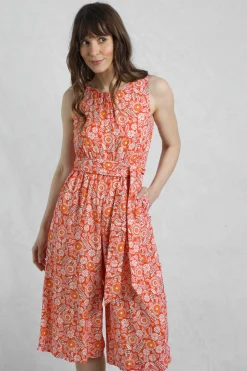 Weird Fish Dresses|Leggings|Nalani LivaEco™ Printed Viscose Jumpsuit Tango Red