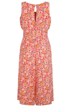 Weird Fish Dresses|Leggings|Nalani LivaEco™ Printed Viscose Jumpsuit Tango Red