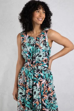 Weird Fish Dresses|Leggings|Nalani LivaEco™ Printed Viscose Jumpsuit Aqua blue