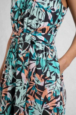 Weird Fish Dresses|Leggings|Nalani LivaEco™ Printed Viscose Jumpsuit Aqua blue