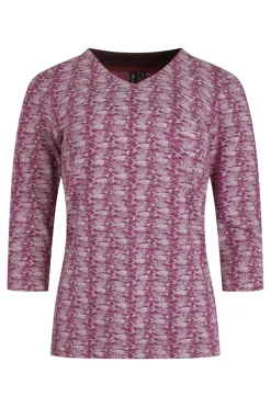 Weird Fish Tunics|Tops & T-Shirts|Nanaimo 3/4 Sleeve Printed Top Dark Raspberry