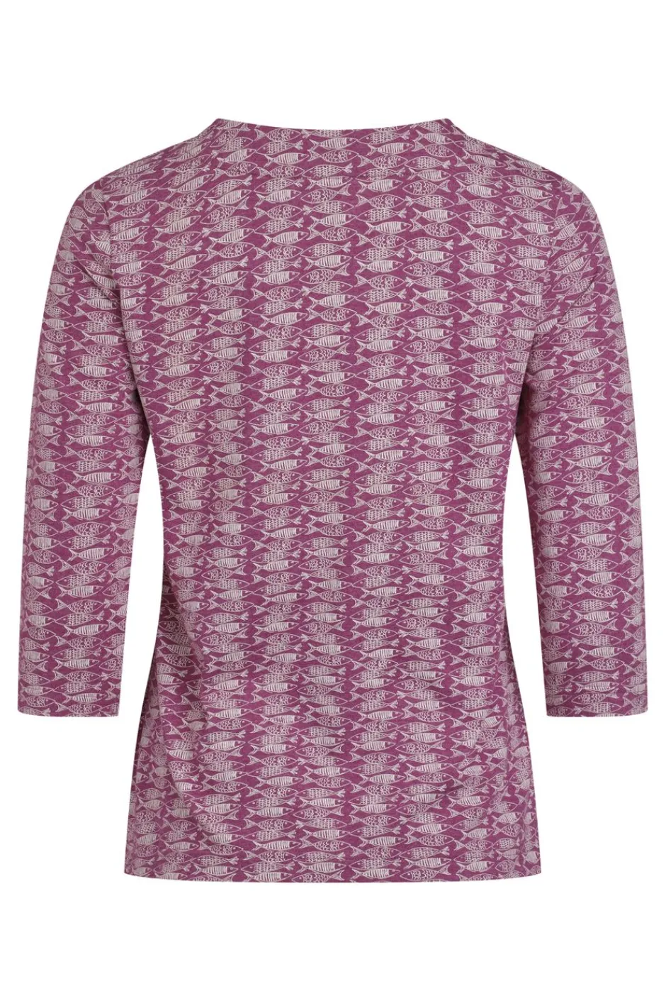 Weird Fish Tunics|Tops & T-Shirts|Nanaimo 3/4 Sleeve Printed Top Dark Raspberry