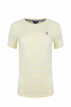 Weird Fish Tunics|Tops & T-Shirts|Natalie Organic Cotton Striped Crew Neck T-Shirt Lemon