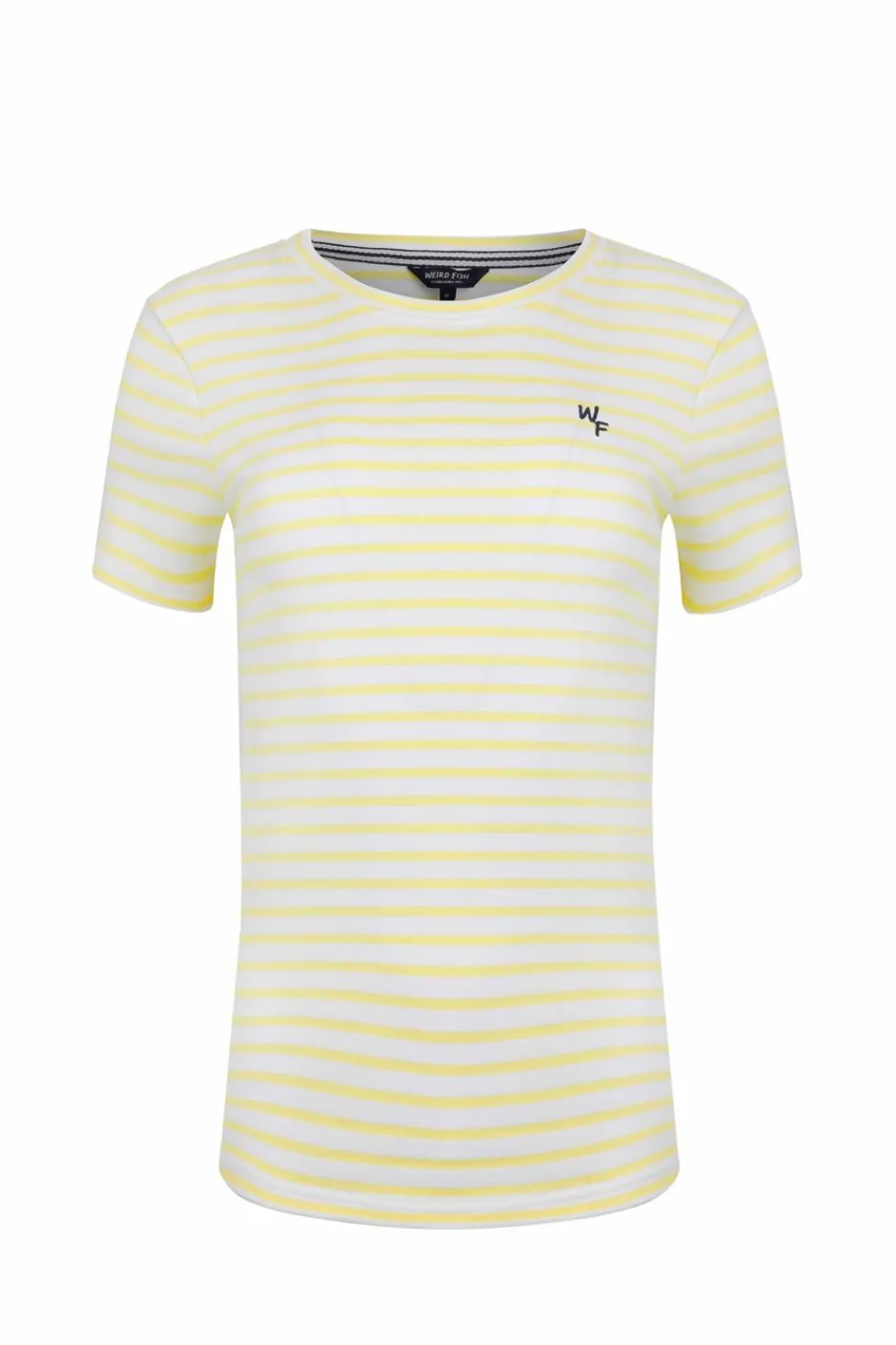 Weird Fish Tunics|Tops & T-Shirts|Natalie Organic Cotton Striped Crew Neck T-Shirt Lemon